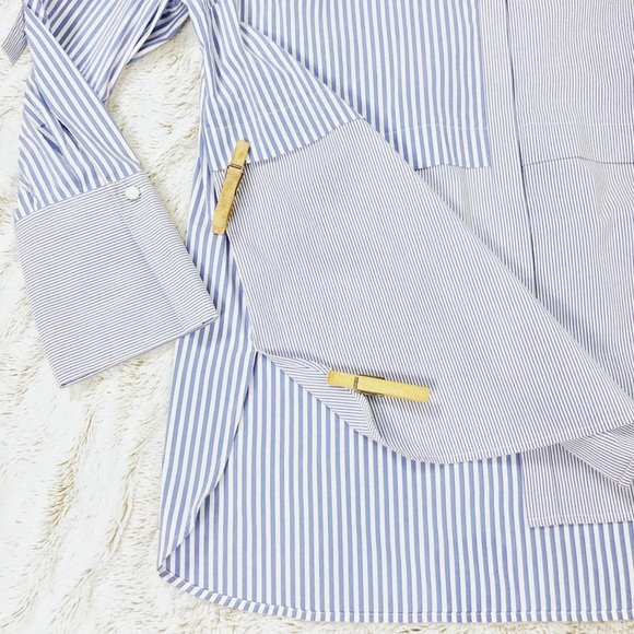 St. John • Pinstripe Overlay Button Up Shirt XL - Picture 6 of 8